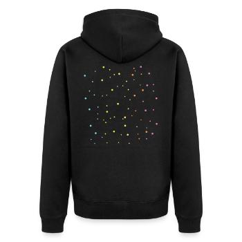 Rainbow dots pattern gift idea - Unisex Premium Organic Zip Hoodie - black - Back - Nico (187cm)