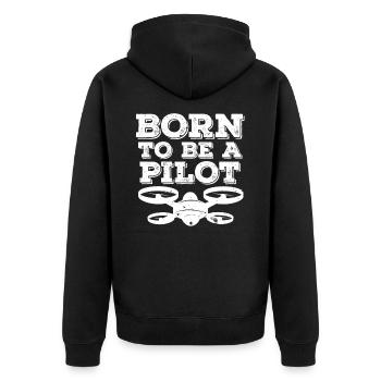 Remote controlled drone aviation modeler flight - Unisex Premium Organic Zip Hoodie - black - Back - Nico (187cm)