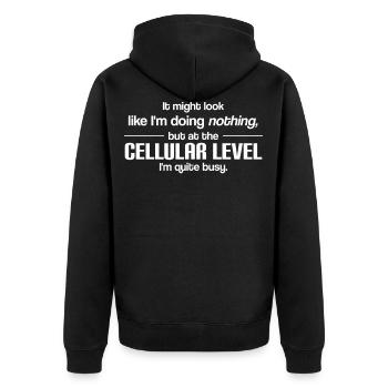 Biologie Sentence Paresse - Veste à capuche bio Premium Unisexe - noir - Dos - Nico (187cm)