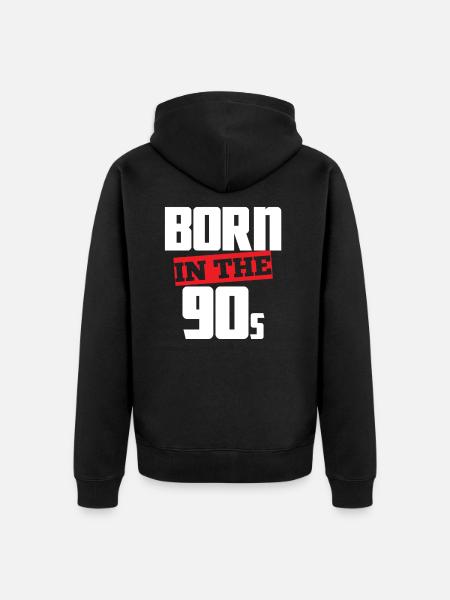 90s - Unisex Premium Organic Zip Hoodie - black