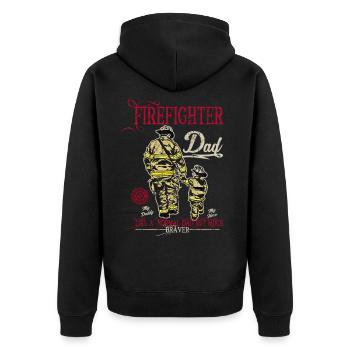 Firefighter Fire Department Father Father's Day Gift - Unisex Premium Organic Zip Hoodie - black - Back - Nico (187cm)