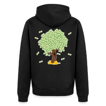 Tshirt Tree of Money Design Pour ceux qui veulent - Veste à capuche bio Premium Unisexe - noir - Dos - Nico (187cm)