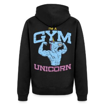 Gym Licorne - Veste à capuche bio Premium Unisexe - noir - Dos - Nico (187cm)