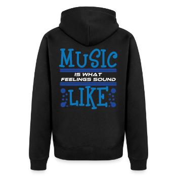 Want awesome t-shirt design about Music?You found - Unisex Premium Organic Zip Hoodie - black - Back - Nico (187cm)