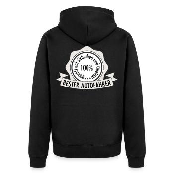 Bester Autofahrer Shirt Geschenkidee - Unisex Premium Bio Zip Hoodie - Schwarz - Hinten - Nico (187cm)