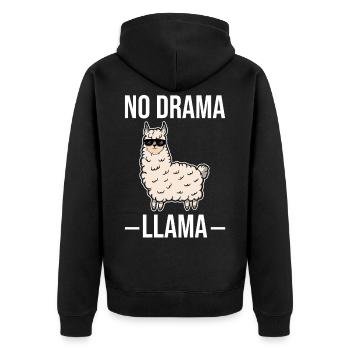 No drama Lama Cool Kamel Lustig Geschenk Geek - Unisex Premium Bio Zip Hoodie - Schwarz - Hinten - Nico (187cm)