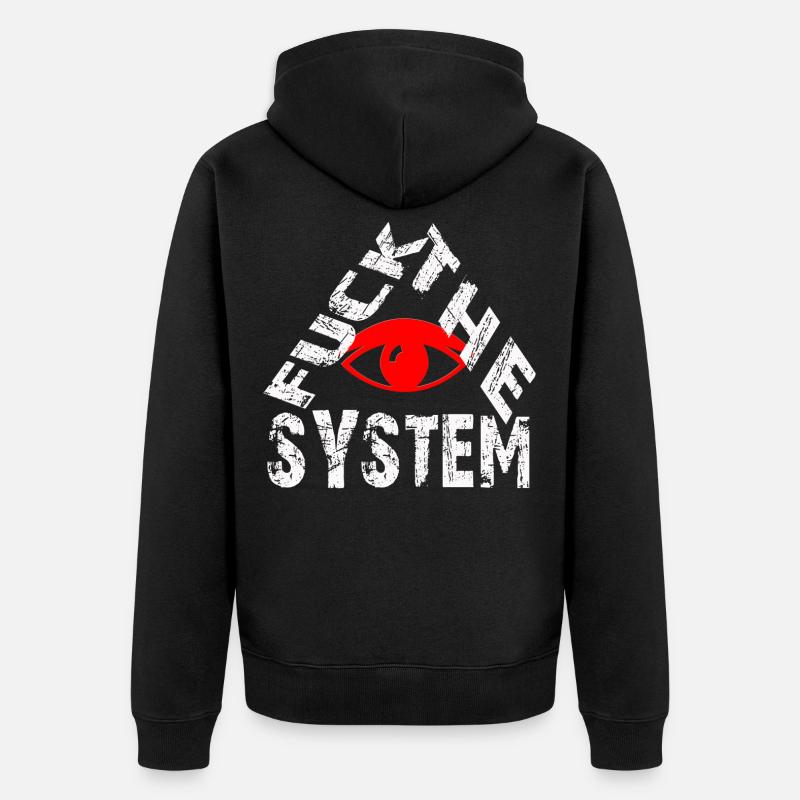 Baiser le système - Veste à capuche bio Premium Unisexe - noir