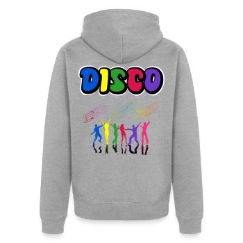 Disco - Unisex Premium Bio Zip Hoodie - Grau meliert - Hinten - Nico (187cm)