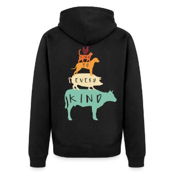VEGAN être enfant à chaque enfant vintage rétro - Veste à capuche bio Premium Unisexe - noir - Dos - Nico (187cm)