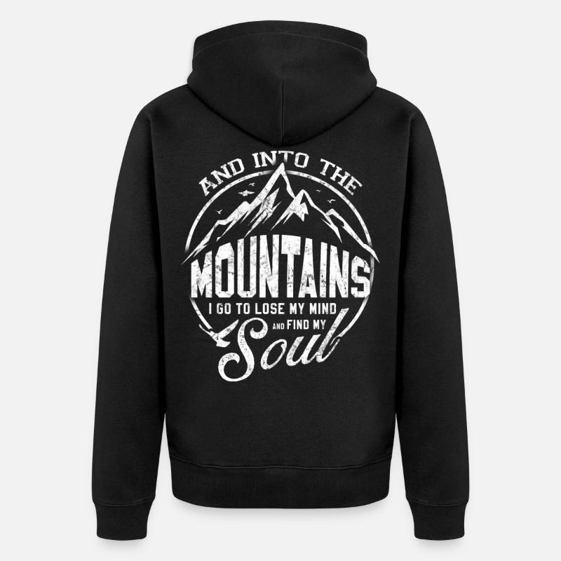 Bergsteigen Klettern Geschenkidee - Unisex Premium Bio Zip Hoodie - Schwarz