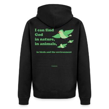 Bird animal nature fly beep air nest gift - Unisex Premium Organic Zip Hoodie - black - Back - Nico (187cm)