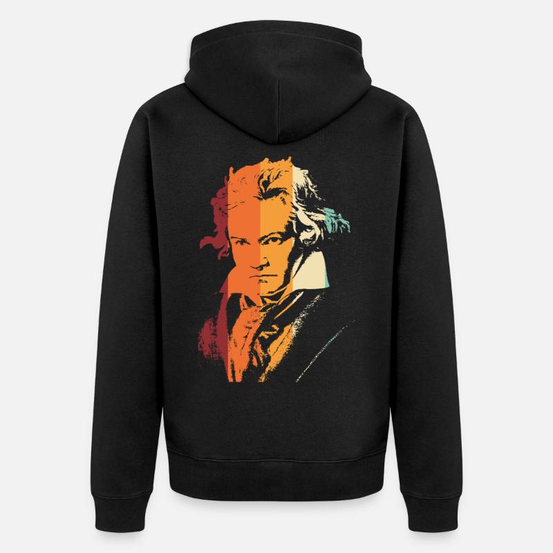Beethoven Vintage - Veste à capuche bio Premium Unisexe - noir