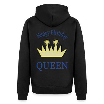 REINE joyeux anniversaire joyeux anniversaire - Veste à capuche bio Premium Unisexe - noir - Dos - Nico (187cm)