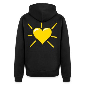 Sun heart summer gift - Unisex Premium Organic Zip Hoodie - black - Back - Nico (187cm)