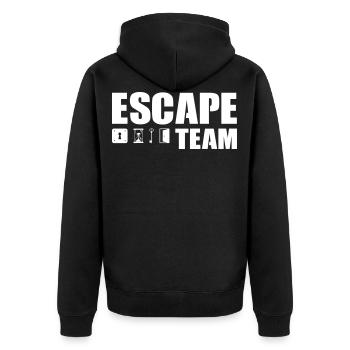 escape room 06 success winning motivation game - Unisex Premium Organic Zip Hoodie - black - Back - Nico (187cm)