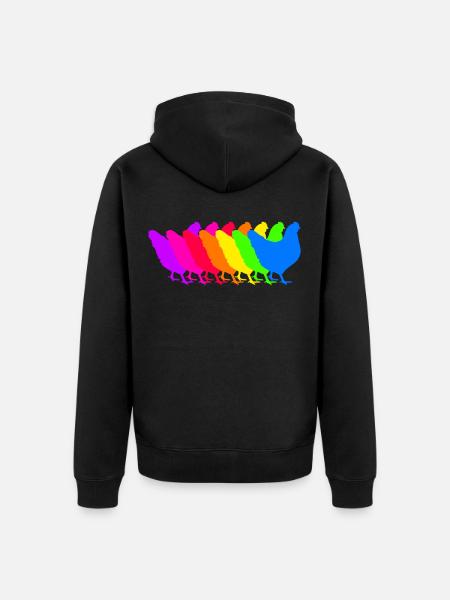Bunte Hühner Truppe - Unisex Premium Bio Zip Hoodie - Schwarz