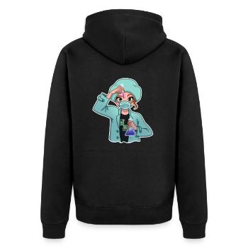 Wissenschaftler von TechPrincess - Unisex Premium Bio Zip Hoodie - Schwarz - Hinten - Nico (187cm)