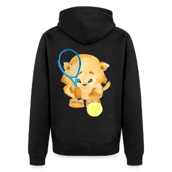 Balle de sport balle drôle cadeau mignonne chat enfant - Veste à capuche bio Premium Unisexe - noir - Dos - Nico (187cm)