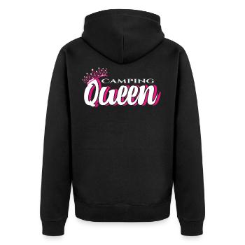 Camping Queen Camperin Camper - Unisex Premium Organic Zip Hoodie - black - Back - Nico (187cm)