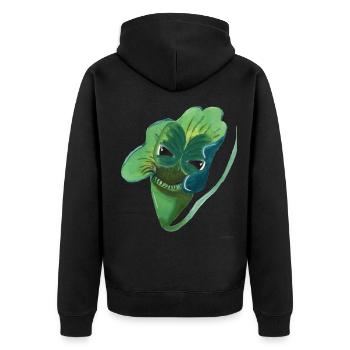 Pflanze Fleisch fressen lustig Kinder Geschenk - Unisex Premium Bio Zip Hoodie - Schwarz - Hinten - Nico (187cm)