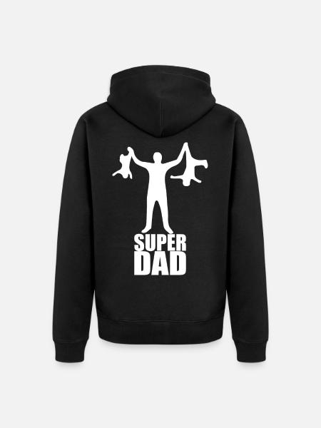 SuperDad - Unisex Premium Bio Zip Hoodie - Schwarz