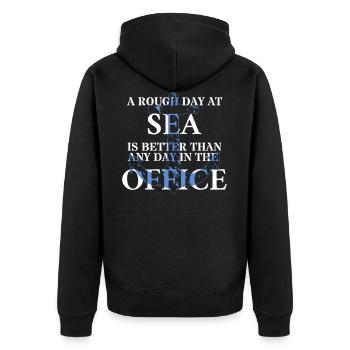 Sailor sailor traveler Cool quote - Unisex Premium Organic Zip Hoodie - black - Back - Nico (187cm)