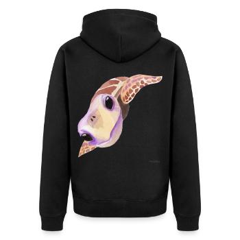 Turtle seafood gift reptile tank - Unisex Premium Organic Zip Hoodie - black - Back - Nico (187cm)