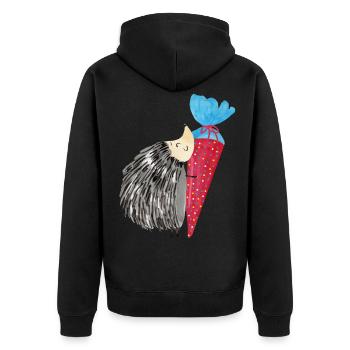 Porcupine hedgehog school bag school enrollment gift - Unisex Premium Organic Zip Hoodie - black - Back - Nico (187cm)