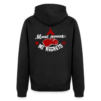 Grilling meat lovers Funny saying - Unisex Premium Organic Zip Hoodie - black - Back - Nico (187cm)