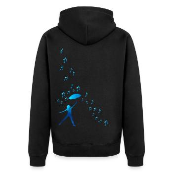 IMG Klavier I Piano I Orgel I Klavierlehrer I Gesc - Unisex Premium Bio Zip Hoodie - Schwarz - Hinten - Nico (187cm)