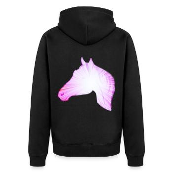 Wildpferd Wildpferde reiten Reiter Geschenk Gestüt - Unisex Premium Bio Zip Hoodie - Schwarz - Hinten - Nico (187cm)