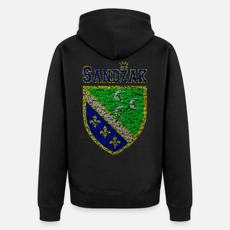 Drapeau Sandzak sandzaklija jebote - Veste à capuche bio Premium Unisexe - noir