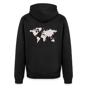 Dackel Dackelbesitzer Dachshund Weeni Geschenk - Unisex Premium Bio Zip Hoodie - Schwarz - Hinten - Nico (187cm)
