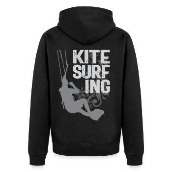 Kite surf - Veste à capuche bio Premium Unisexe - noir - Dos - Nico (187cm)