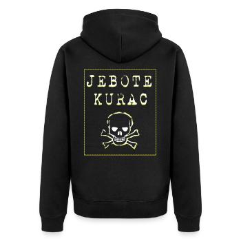 Jebote Kurac Balkan shirt Bosna sandzak Hrvatska - Unisex Premium Bio Zip Hoodie - Schwarz - Hinten - Nico (187cm)