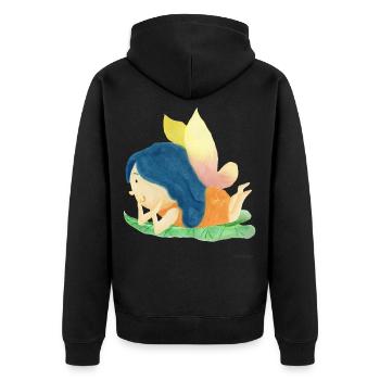 Fee Elfe Garten Märchen Mädchen Blume Geschenk - Unisex Premium Bio Zip Hoodie - Schwarz - Hinten - Nico (187cm)