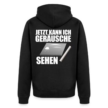Lustiger Drogen Spruch Koks Speed Ziehen 18 Gesc - Unisex Premium Bio Zip Hoodie - Schwarz - Hinten - Nico (187cm)