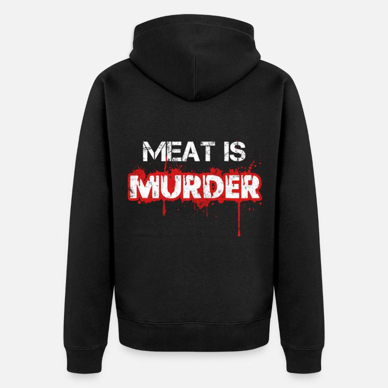 meat is murder vegetarier vegan - Veste à capuche bio Premium Unisexe - noir