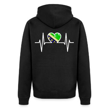 rythme cardiaque sandzak pure amour sandzak - Veste à capuche bio Premium Unisexe - noir - Dos - Nico (187cm)