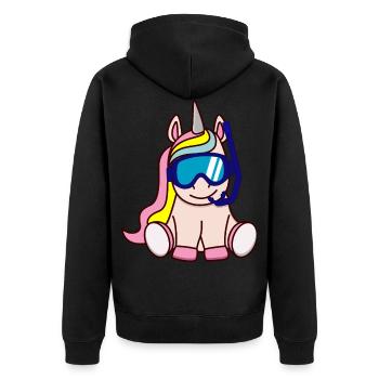 Taucher Einhorn Geschenkidee Geschenk - Veste à capuche bio Premium Unisexe - noir - Dos - Nico (187cm)