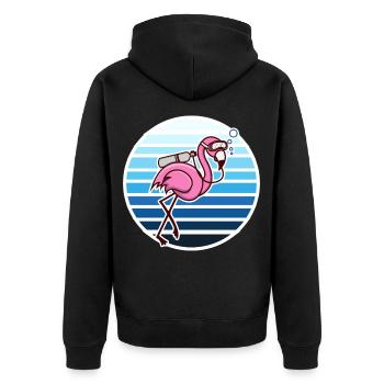 Flamingo Taucher Schnorcheln Geschenk - Unisex Premium Organic Zip Hoodie - black - Back - Nico (187cm)