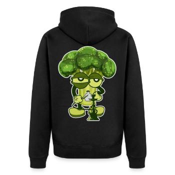 Broccoli smokes shisha hookah gift - Unisex Premium Organic Zip Hoodie - black - Back - Nico (187cm)