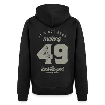 49 Years Old Birthday Gift - Unisex Premium Organic Zip Hoodie - black - Back - Nico (187cm)