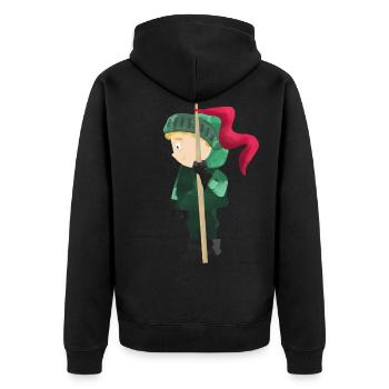 Ritter Burg Königreich Prinzessin Drache Geschenk - Unisex Premium Organic Zip Hoodie - black - Back - Nico (187cm)