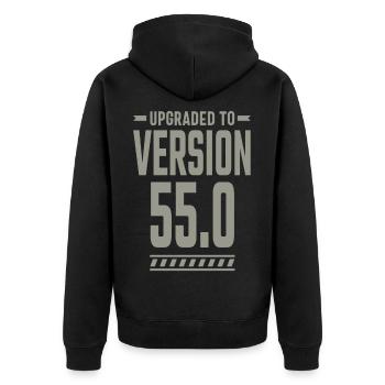 55 Jahre altes Geburtstagsgeschenk - Unisex Premium Bio Zip Hoodie - Schwarz - Hinten - Nico (187cm)