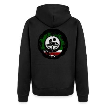 Chechnya flag of chechen - Unisex Premium Bio Zip Hoodie - Schwarz - Hinten - Nico (187cm)