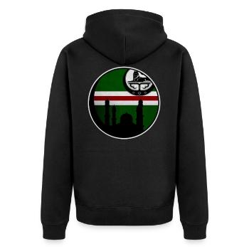 chechnya flag chechen Born - Unisex Premium Organic Zip Hoodie - black - Back - Nico (187cm)