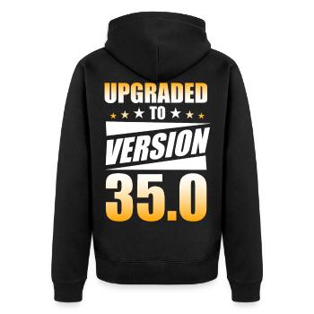 35 anniversaire version 35 0 cadeau - Veste à capuche bio Premium Unisexe - noir - Dos - Nico (187cm)