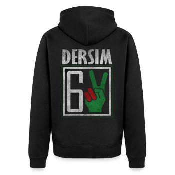 Dersim Kurdistan Free Kurdish people - Unisex Premium Bio Zip Hoodie - Schwarz - Hinten - Nico (187cm)