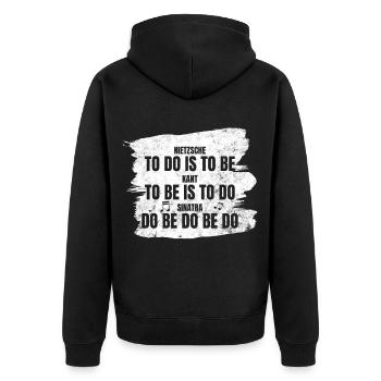 Philosophie Kant Nietzsche witzig Philosoph - Unisex Premium Bio Zip Hoodie - Schwarz - Hinten - Nico (187cm)